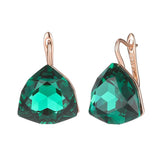 14 Karat Rolled Gold Dark Green Big AAA Zircon Crystal Drop Earrings Luxury Jewellery