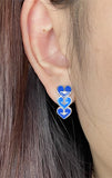 High-quality Blue Colour Handmade Enamel Heart-Shaped Earrings