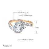 Luxury Vintage Style 14K Rolled Rose Gold Micro-wax Inlay AAA Zircon Diamonds Fine Ring - Fashion Jewellery