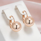 14K Rolled Gold Big Glossy AAA Zircon Diamonds Ball Drop Earrings Ethnic Jewellery