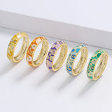 Selection of Bright Handmade Enamel 925 Silver Colorful Classic Rings