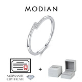 Elegant VVS1 D Color Moissanite Stackable 925 Sterling Silver Parallel Bar Ring