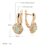 14 Karat Gold Filled Lake Green AAA Zircon Crystal Classic Trendy Drop Earrings For Women