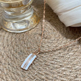 14K Filled Gold White Enamel  AAA Zircon Diamonds Full Paved Glossy Pendant Necklace