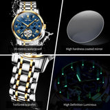 Best Selling Luxury Brand Skeleton Automatic Mechanical Fashion High Quality Multifunction WristWatches for Men