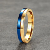 Fashion 4mm Two Tone Tungsten Carbide Wedding Egagement Rings For Men and Women