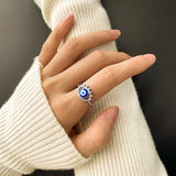Beautiful Creative Devil's Eye Fashion Handmade Enamel Party 925 Silver Ring