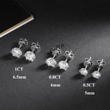 Brilliant 0.2-2ct D VVS1 6 Prong Moissanite Diamonds Screw Stud Earrings For Women Sterling Silver Fine Jewellery - The Jewellery Supermarket