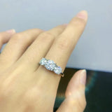 Wonderful 5 Stones Sparkling 18KGP 3.6CT All Moissanite Diamonds Rings Wedding Engagement Sterling Silver Jewellery