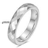 Fashion Cut Polygonal Tungsten Steel 4MM/6MM Rings for Couples Finw Jewellery