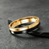 Fashion 4mm Two Tone Tungsten Carbide Wedding Egagement Rings For Men and Women