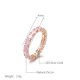 14K Filled Gold Oval Pink Blue Green AAA Zircon Crystals Ring Luxury Jewellery