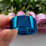 Flat Finish Design 10MM 12MM Wide Glossy Large Men's Shiny Wedding Tungsten Ring