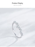 Exquisite Wave Drop 925 sterling silver Round AAAA Lab Created Diamonds Ring