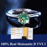 S925 Silver D VVS1 100% Real Moissanite Ring Adjustable Size Pass Diamond with GRA Certificate 18K Plating Rings