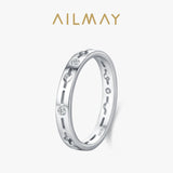 New Hollow Design Dazzling AAAA Lab Created Diamond 925 Sterling Silver Ring