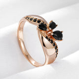 Selection of 14K Filled Gold Black, White AAA Zircon Crystals Cocktail Luxury Rings
