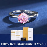 Fabulous 100% Real Moissanite Ring D VVS1 Adjustable Size S925 Sliver GRA Certificate Wedding Rings for Women