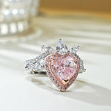 Charming Light Luxury Pink Diamond Ring Set with AAAAA High Carbon Diamond Engagement Party Jewellery - The Jewellery Supermarket