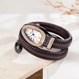 Latest Snake Bracelet Ladies Quartz watch Snake Zodiac Lucky Bracelet  Fashion personality Diamond Leather strap
