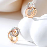 14 Karat Gold Filled Unique AAA Zircon Diamonds Full Paved Multi-Hoop Earrings For Women