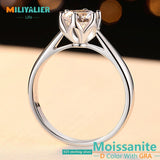 Fabulous 1CT Moissanite Diamond Solitaire Rings For Women S925 Sterling Silver Cute/Romantic Wedding Jewellery