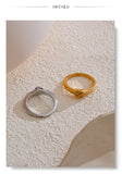 18K Gold Plated Fashion Stainless Steel Rose Flower Ring Charm Jewellery