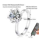 0.5ct-2ct Moissanite Engagement Wedding Diamond Solitaire Rings for Women 925 Sterling Silver Luxury Fine Jewellery