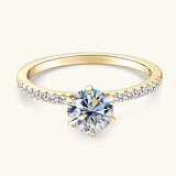 Marvelous VVS1 D1.00CT 6.5MM Round Moissanite Diamond  Silver Wedding Ring