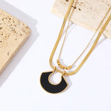 Fashion Stainless Steel Black Geometric Necklace Earrings Luxury Waterproof Jewellery Sets - Trendy New Gifts - The Jewellery Supermarket