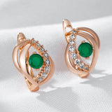 14 Karat Gold Filled New Round Cut Dazzling Green AAA Zircon Diamonds Drop Earrings
