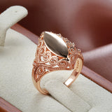 14K Rolled Gold New Multi Thread Hollow Geometric Glossy Vintage Style Rings for Women