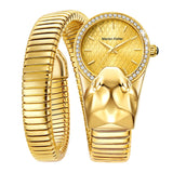 New Snake-Shaped Zircon Diamond-Set Quartz Women's Bold Fashion Watch