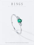 New Charming 925 Sterling Silver Green White AAAA Lab Created Diamond Rings