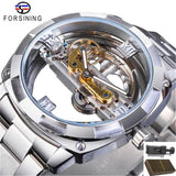 New Transparent Automatic Mechanical Watches - Stainless Steel Strap Vintage Skeleton Luminous Watches - The Jewellery Supermarket