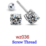 Dazzling 0.5-3ct Moissanite Diamond Sterling Silver Stud Earrings for Women Men