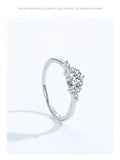 Exquisite Sterling Silver Round Clear AAAA Lab Created Diamond Solitaire Ring
