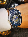 New Triangle Skeleton Automatic Watches for Men Luxury Brand Stainless Steel Strap Sports Mechanical Watches