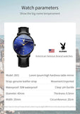 New High Quality Waterproof Fashion Genuine Leather Strap Quartz Wristwatches Luxury Calendar Mens Wristwatches