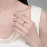 Full D Colour VVS1 Moissanite 925 Sterling Silver with 18 K Gold Plated Wedding Ring