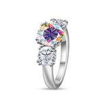 Elegant Multicolour 3CT+1*2CT D Colour Moissanite Diamonds Classic Rings Silver Fine Jewellery Women's Luxury Rings