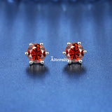 VVS1 Sterling Silver White Pink Yellow Red Orange Moissanite Diamonds Stud Earrings