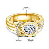 Luxury Brand GRA Certificate 7mm 1.2ct  Bow Knot Moissanite Engagement Wedding Rings For Women Fine Jewellery
