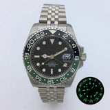 NH34 GMT Luminous Bezel Sapphire Glass Stainless Steel Bracelet Mechanical Watch