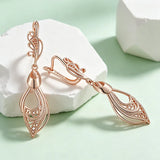 14K Gold Filled Unique Glossy Long Dangle Earrings Fashion High Quality Fine Jewellery