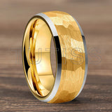 Beveled Edge Treatment Dome Hammer 4/6/8mm Tungsten Rings With Comfortable Fit