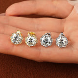 Solitaire 0.1/0.3/0.5/1/2CT D Moissanite Stud Earrings for Men Women