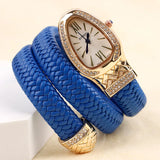 Unique Snake Shape AAA Luxury Fashion Quartz Watches Women's Zircon Diamonds Bling Gold Colour Ladies Watches