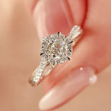 New Arrival 0.5-1ct Sparkling Full Moissanite Wedding Rings For Women - Twist Design Adjustable Fine Jewellery