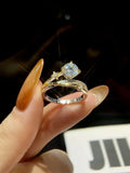 Sparkling 1 Carat VVS1 D Colour Moissanite Diamond Princess Star Ring